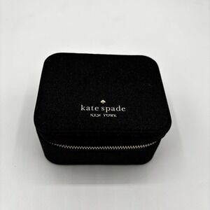 NIB Kate Spade Travel Jewelry Box Glitter Boxed Zipper Holder Box Black Gold